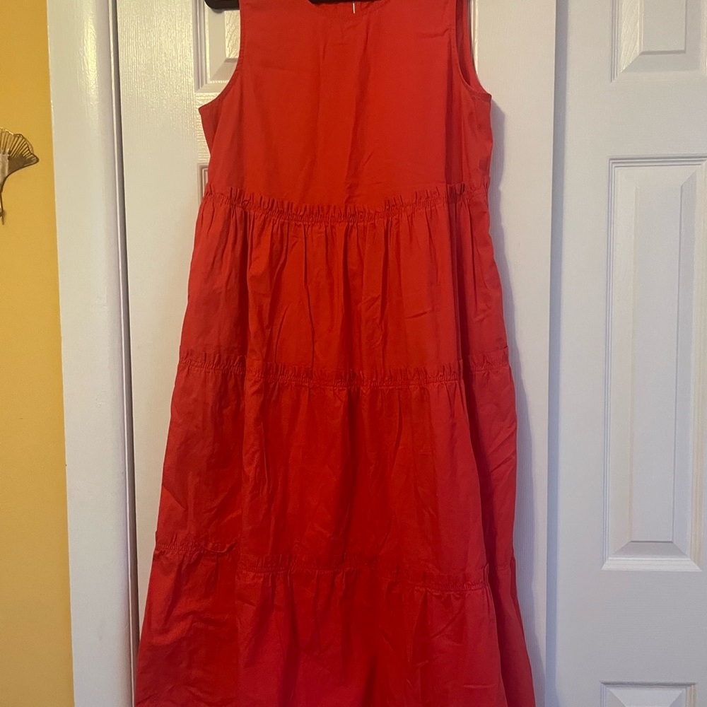 Red Sleeveless Tiered Dress